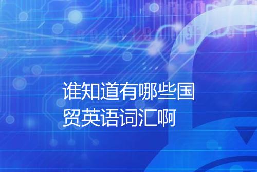 谁知道有哪些国贸英语词汇啊