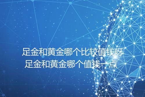 足金和黄金哪个比较值钱呀 足金和黄金哪个值钱一点