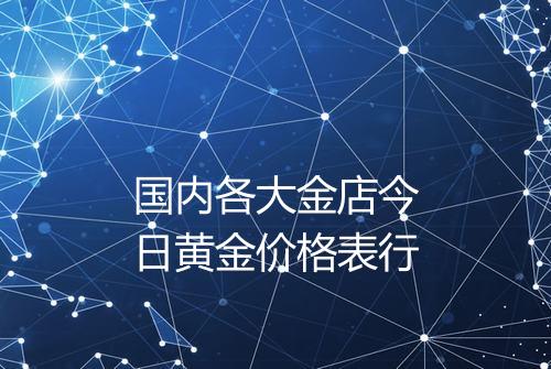 国内各大金店今日黄金价格表行
