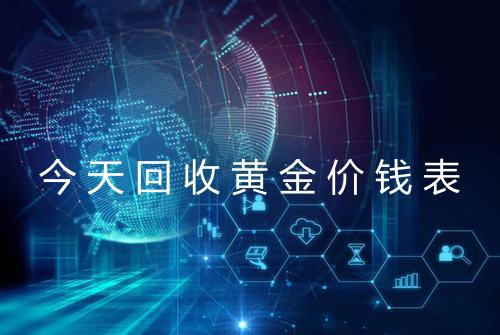 今天回收黄金价钱表