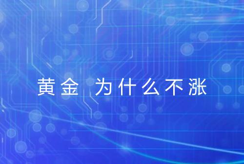 黄金 为什么不涨