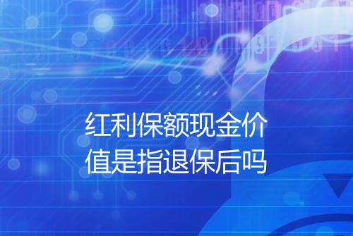 红利保额现金价值是指退保后吗